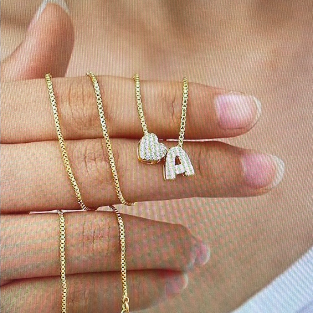 Gold and Silver Initial Pendant Necklace
